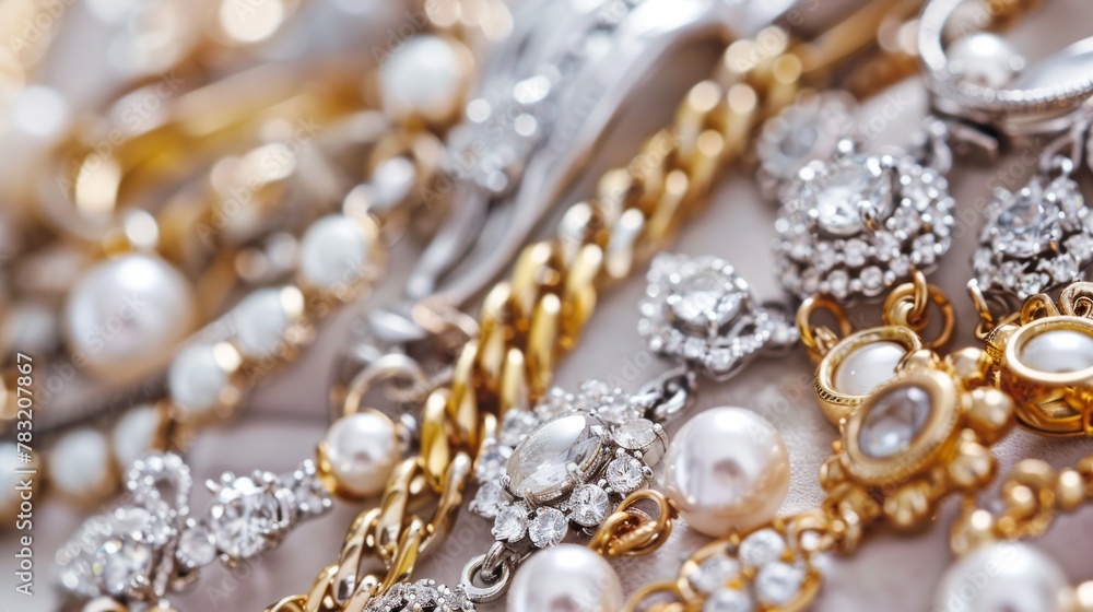 Elegant Assorted Jewelry Collection Display Elegant Assorted Jewelry Collection Display