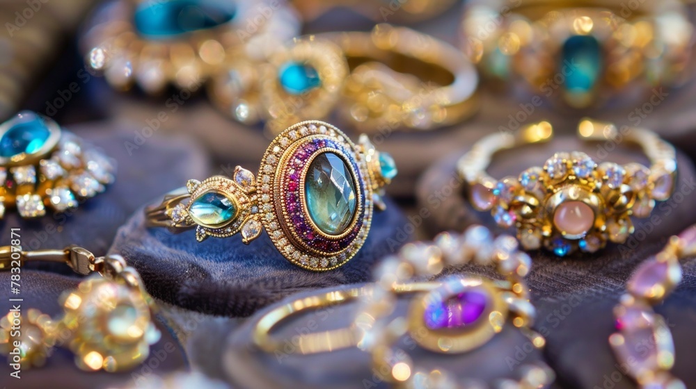 Luxurious Gemstone Rings and Jewelry Showcase Luxurious Gemstone Rings and Jewelry Showcase