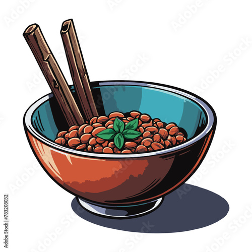 clipart vector isolation healty soy bean"s in bowl
