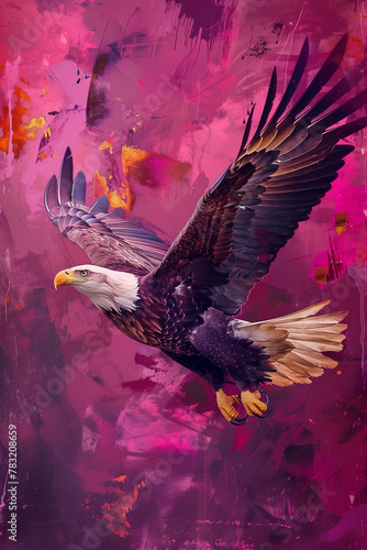 eagle in flight spirit animal shamanism - by generative ai photo