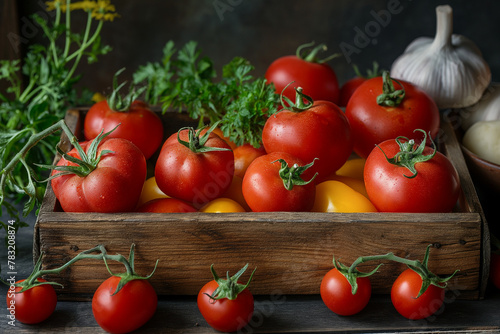 fresh vegetables in a basket © Fan