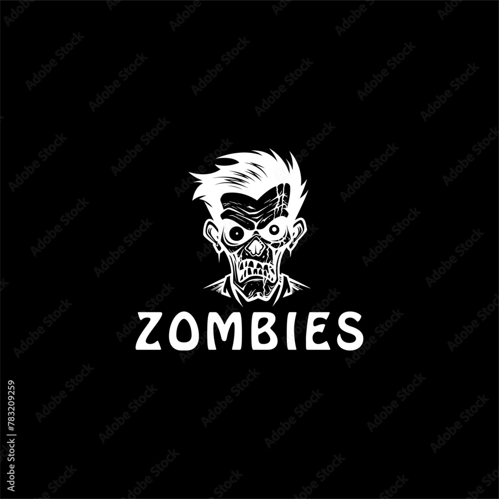 Zombie head logo vector illustration