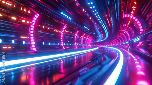 Cyber worlds neon transport system, moving data at the speed of light.