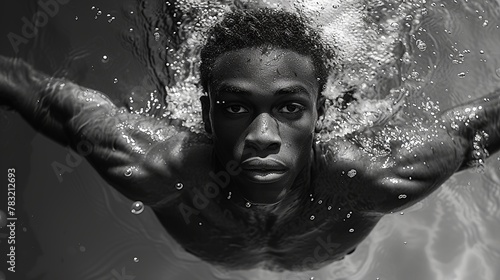 athletic build guy in water