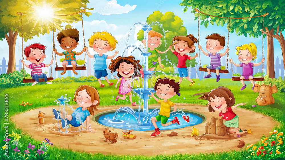 children playing in the park children playing in the park