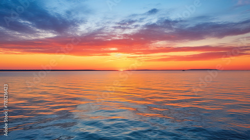 sunset over the sea.