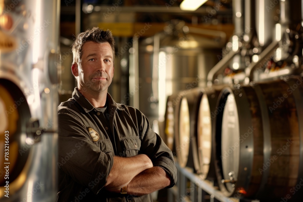 Expert Brewmaster Overseeing Brewery Production