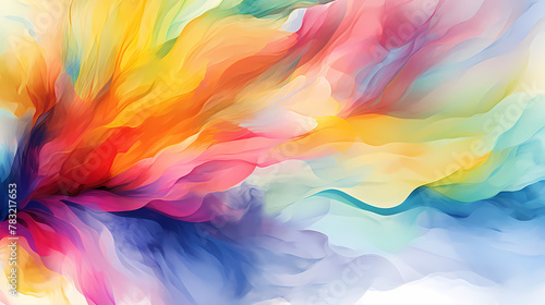 Vibrant Abstract Color Explosion in Watercolor Style