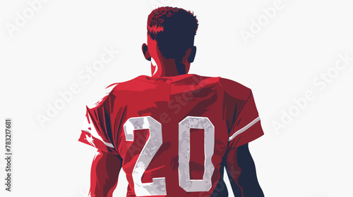 Football player illustration poster seen from behin photo
