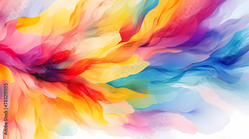 Vibrant Abstract Color Explosion in Watercolor Style