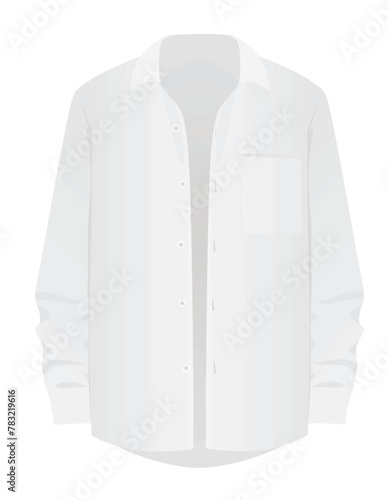 White loose shirt. vector illustration