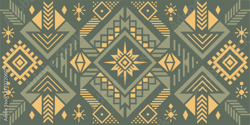 African tribal pattern design featuring traditional art, warm colors, and geometric shapes in a seamless background vector illustration, capturing the essence of african culture and craftsmanship