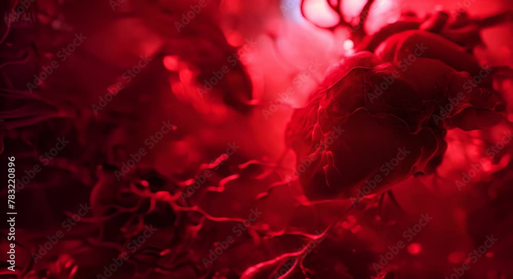 Artistic visualization of ischemia-reperfusion in heart tissue Artistic visualization of ischemia-reperfusion in heart tissue