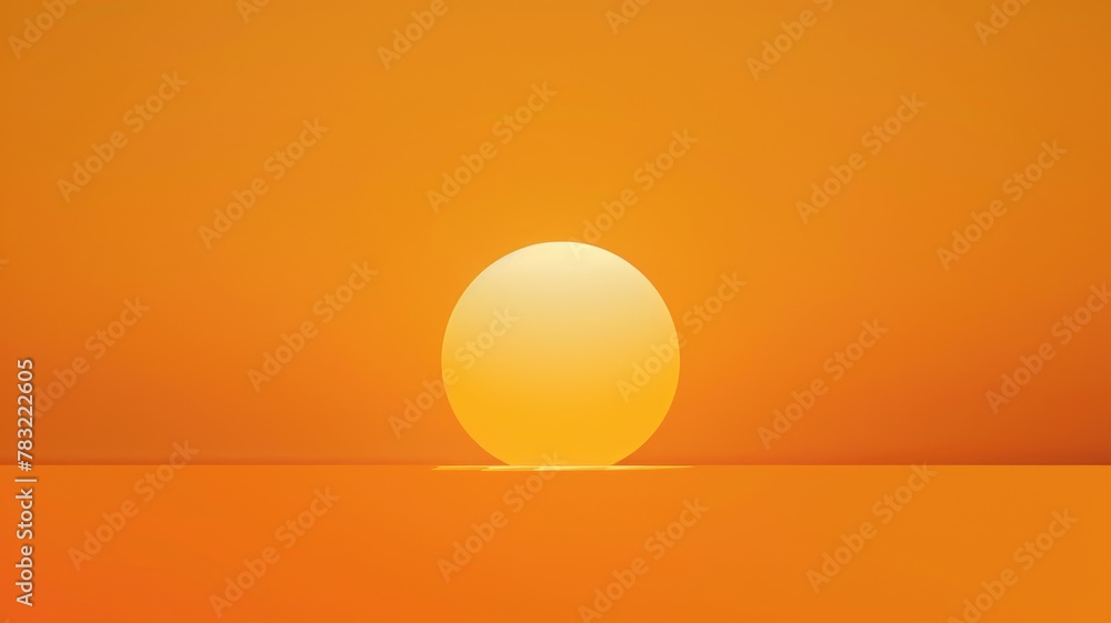 Minimalist sun disc during a sunset.