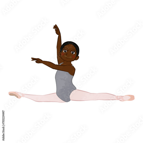 Girl giving basic ballet grande jump lessons 02