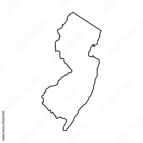 New jersey outline map