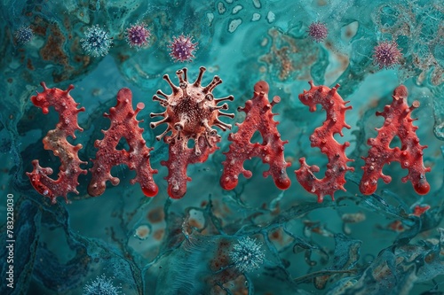 an image showing the word "INFECTION" from bacteria