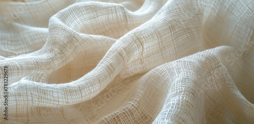 Close-up of white gauze fabric texture