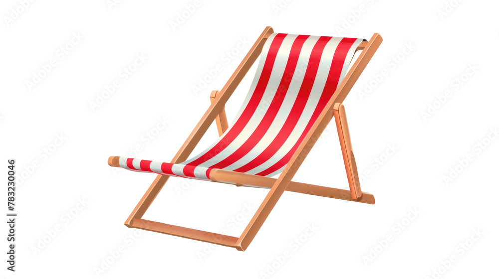 Sun lounger in stripes, isolated on transparent background