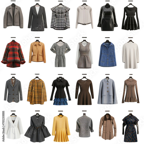 Women's clothing, transparent background, modern fashion choices that create beauty for the body