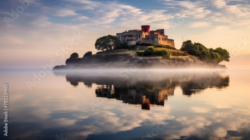 Tranquil dawn at the island fortress