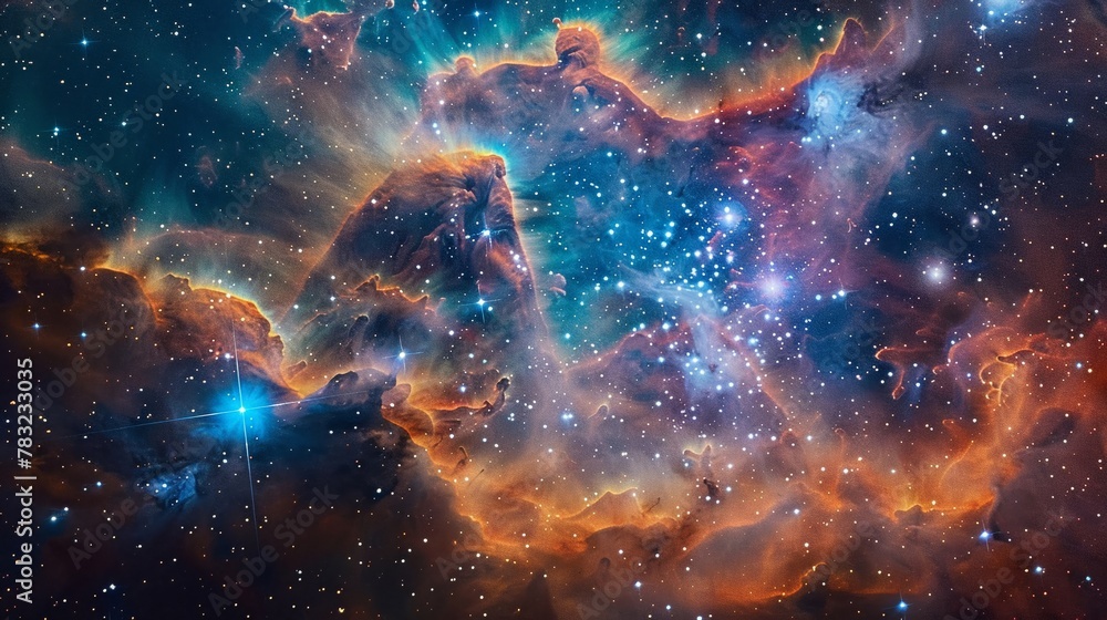 Photography and filmmaking documenting the beauty of nebulas from an alien observation probe - obrazy, fototapety, plakaty 