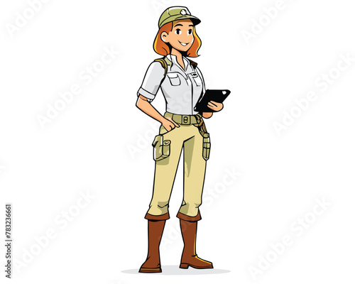 full-body-illustration-of-a-women-zookeeper-cartoon.eps
