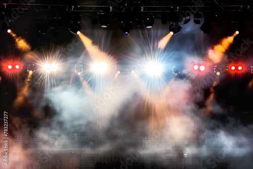 Dynamic Stage Lights Through Smoke at a Live Performance