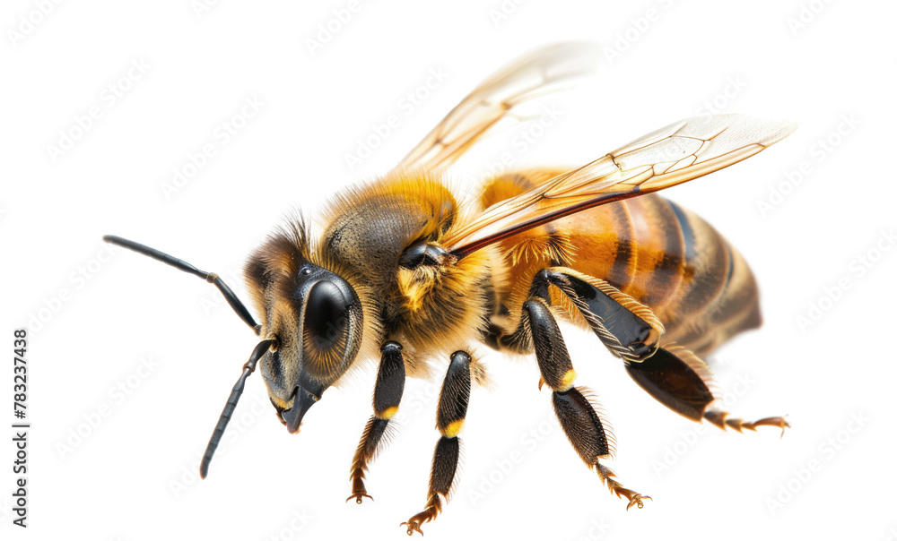 Bee isolated on transparent. macro of a living insect. Bee isolated on transparent. macro of a living insect.