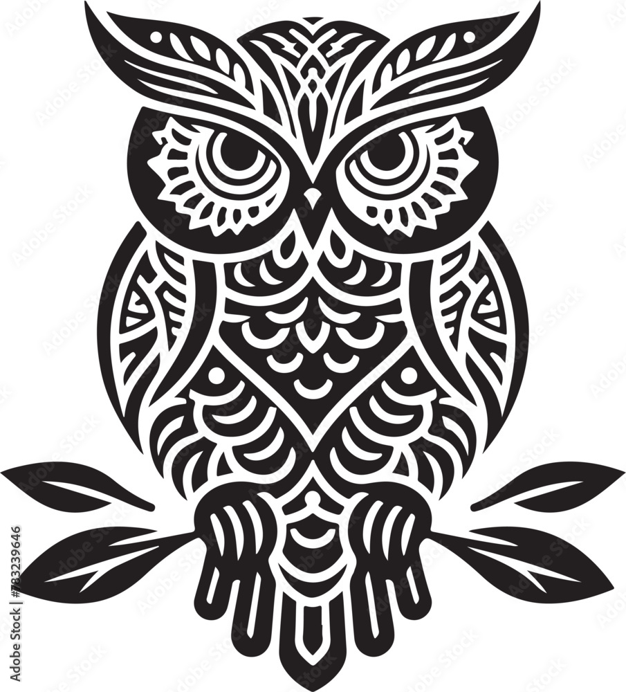 Owl Silhouette Logo Design