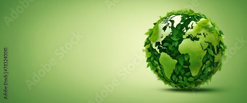 A conceptual image symbolizing sustainability with a vibrant green earth.