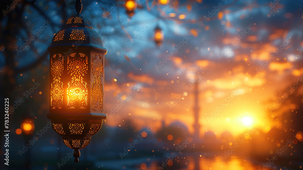 A world of tradition and celebration with a render of an Islamic lantern backdrop