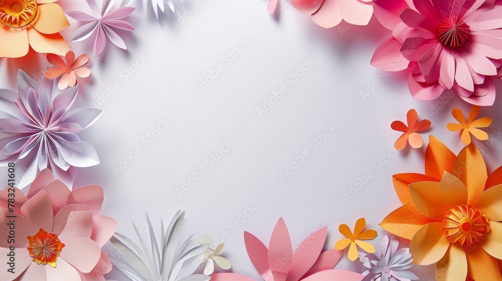 flowers on white background for diploma, clear middle flowers on white background for diploma, clear middle