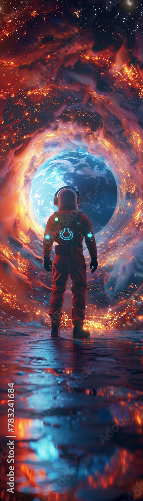 Wormhole, futuristic jumpsuit, cosmic traveler Wormhole, futuristic jumpsuit, cosmic traveler