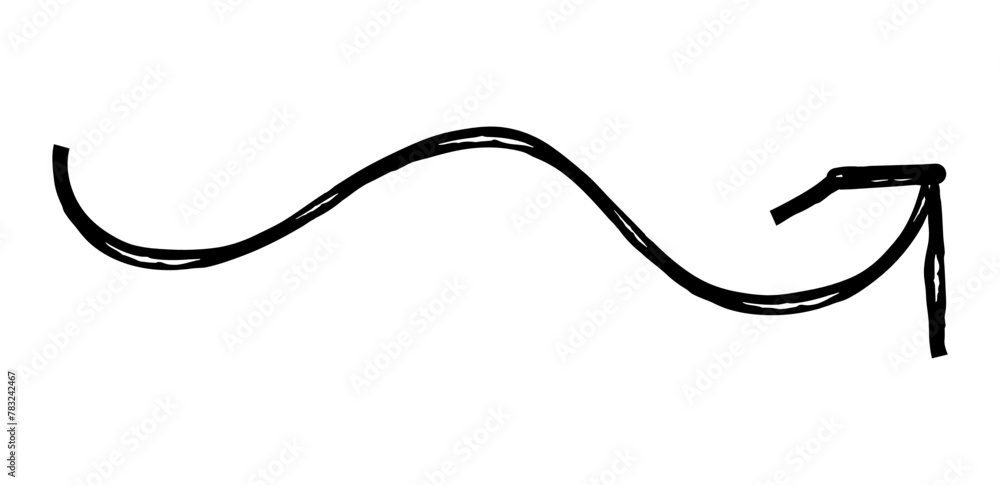 Hand drawn simple arrow drawn with wax crayon, chalk or charcoal. Uneven dry texture for underlining highlighting. Pencil drawn lines, strikethrough, grungy vector isolated on white Hand drawn simple arrow drawn with wax crayon, chalk or charcoal. Uneven dry texture for underlining highlighting. Pencil drawn lines, strikethrough, grungy vector isolated on white