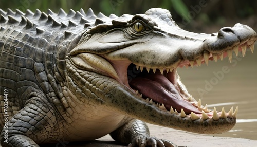 A-Crocodile-With-Its-Jaws-Agape-Displaying-Rows-O- 2 © Haris