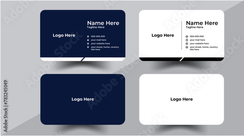 a bundle of 2 templates of  business card layout design. creative modern name card and business card.