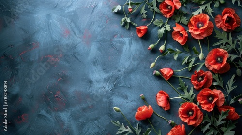 Honoring Our Heroes: Commemorative Wreaths and Poppies for Veterans Day with Blank Space for Text