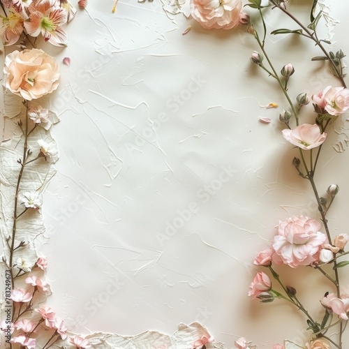 empty space for large text . Use soft colors and small flowers photo