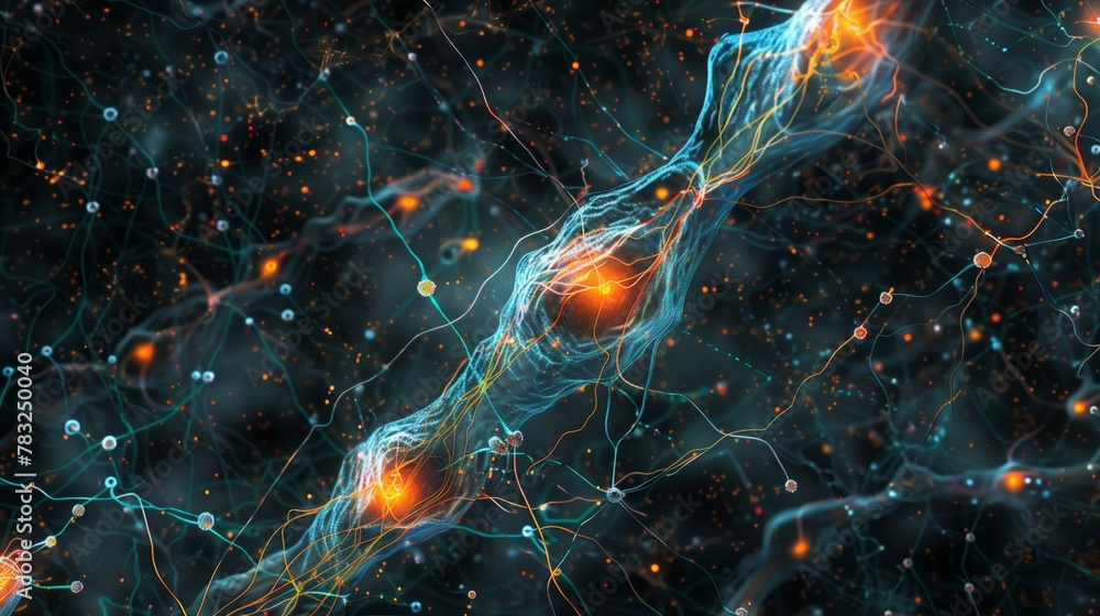 Neuronal cells are connected to each other in a network via synapses Neuronal cells are connected to each other in a network via synapses