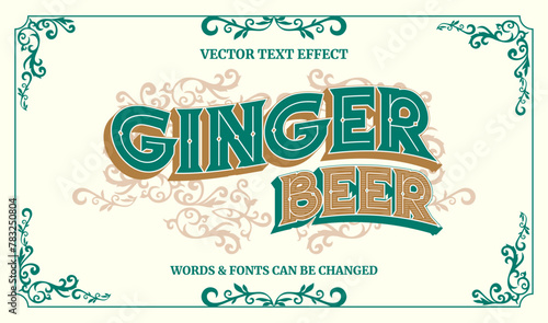 Vintage editable label text style and ornaments