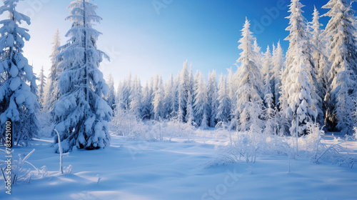winter landscape with trees. © Shades3d