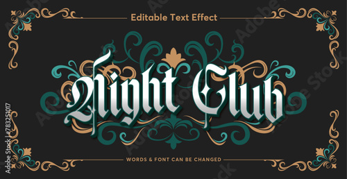 Vintage text effect editable text style and decorations