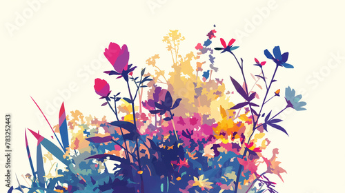 Flores coloridas no fundo branco - Ilustração photo