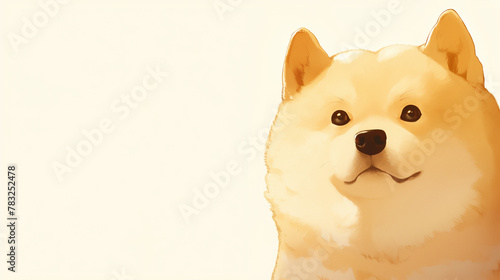 Cachorro fofo no fundo branco - Ilustração