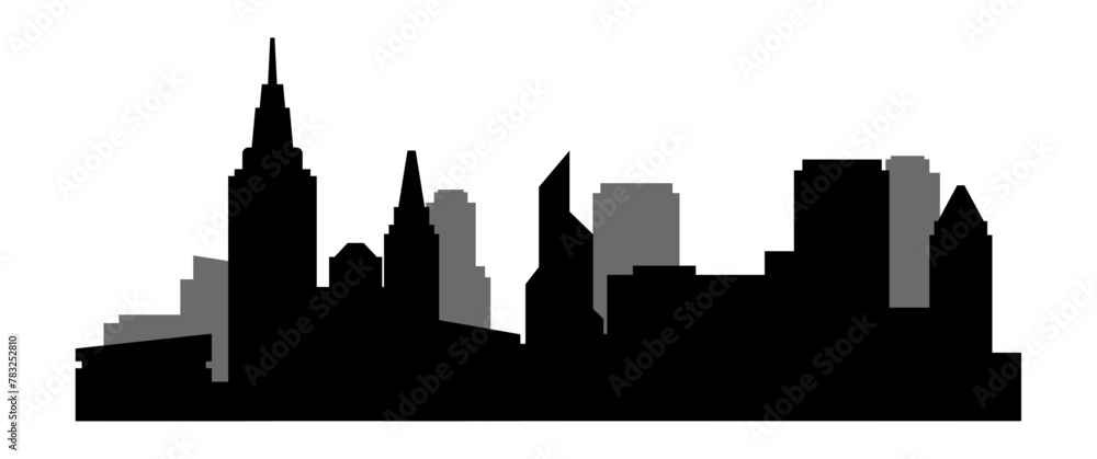 Black Silhouette Cityscape Vector Vol 1, Urban view Elements for background, Editable EPS, PNG