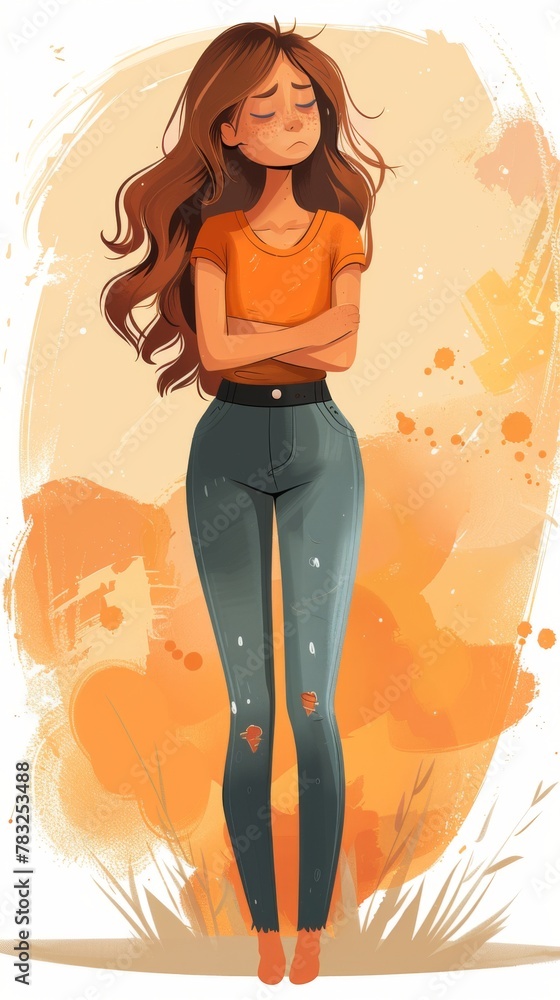 Sad Woman with Low Energy levels Vector Character illustration. Stressed girl having problems feeling burnout Sad Woman with Low Energy levels Vector Character illustration. Stressed girl having problems feeling burnout