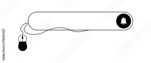 Computer mouse click button line drawing. call to action line buttons.