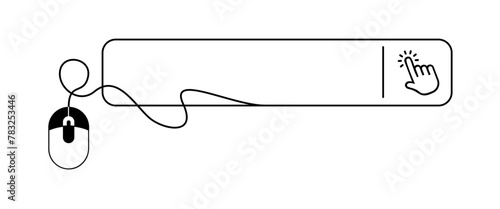 Computer mouse click button line drawing. call to action line buttons.