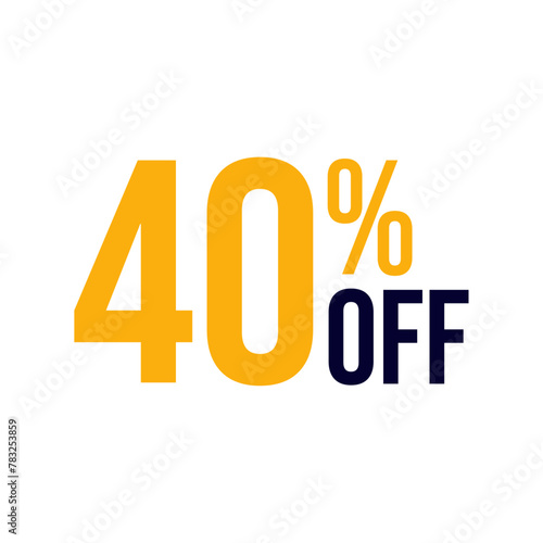 40 percent discount, 40% off discount, discount tags, percent sign percentage interest rate, 40% sale discount savings symbol, discount offer, 40% off, up to 40% off, Vector Icon Design